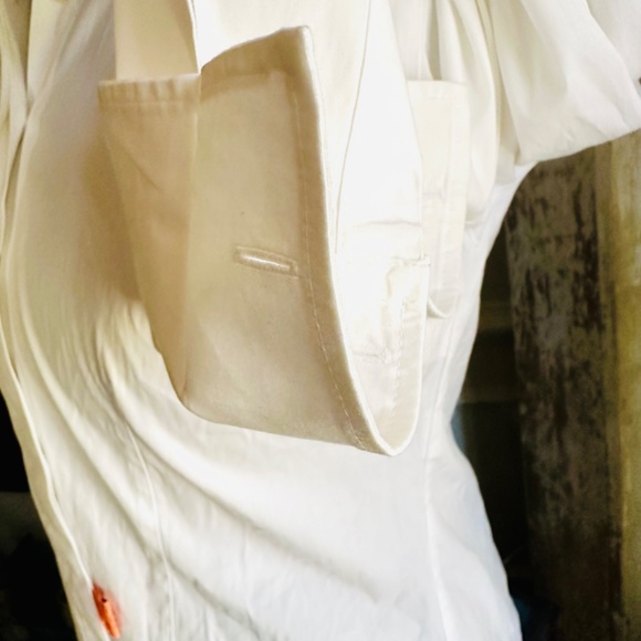 Talbots petites women’s collared white stretch blouse French cuff size 6 EUC - Picture 3 of 9